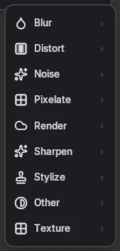 The Filters menu