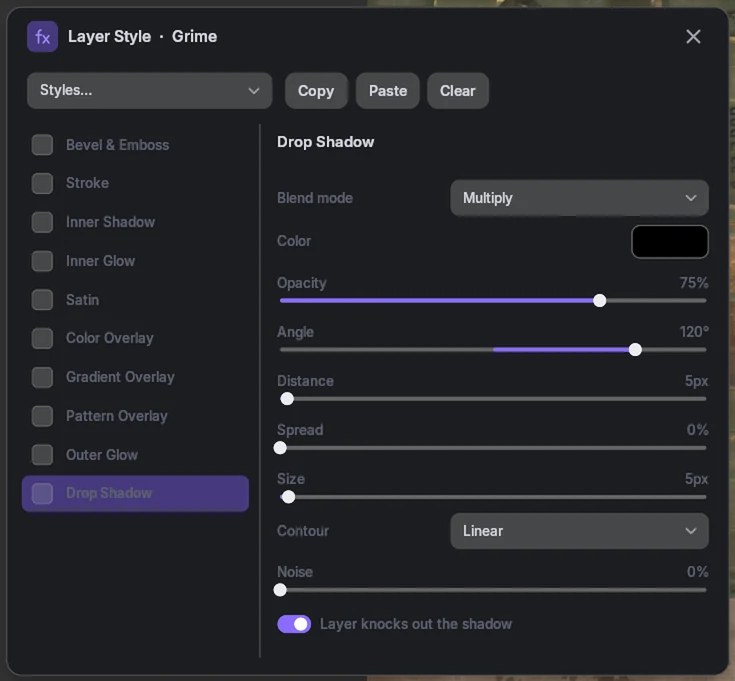 The Layer Style dialog