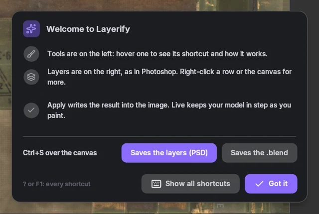 The welcome card